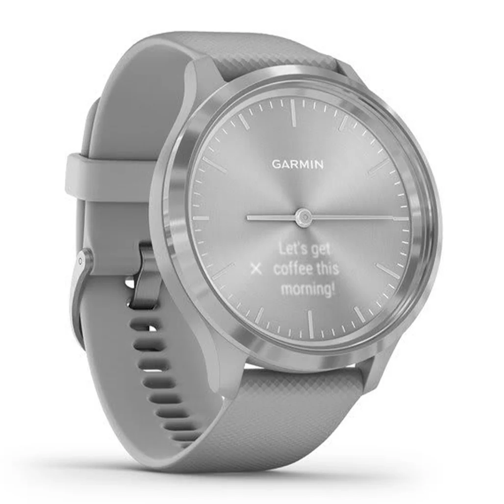 Garmin vívomove 3 - Silver stainless steel bezel with powder grey case and silicone band - Image 3