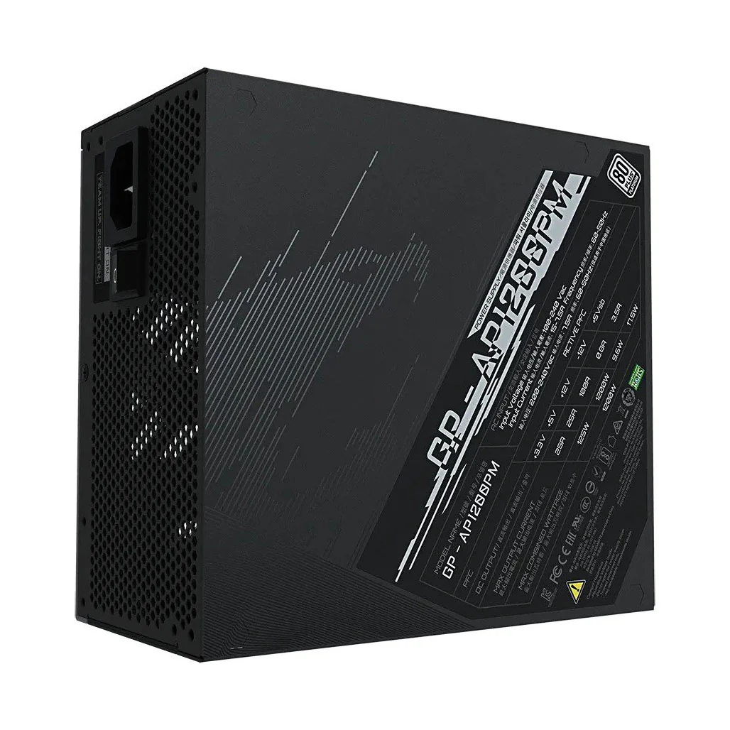 Gigabyte Aorus P1200W RGB Fully Modular Power Supply - 1200W Platinum Efficiency with RGB Lighting - Image 5