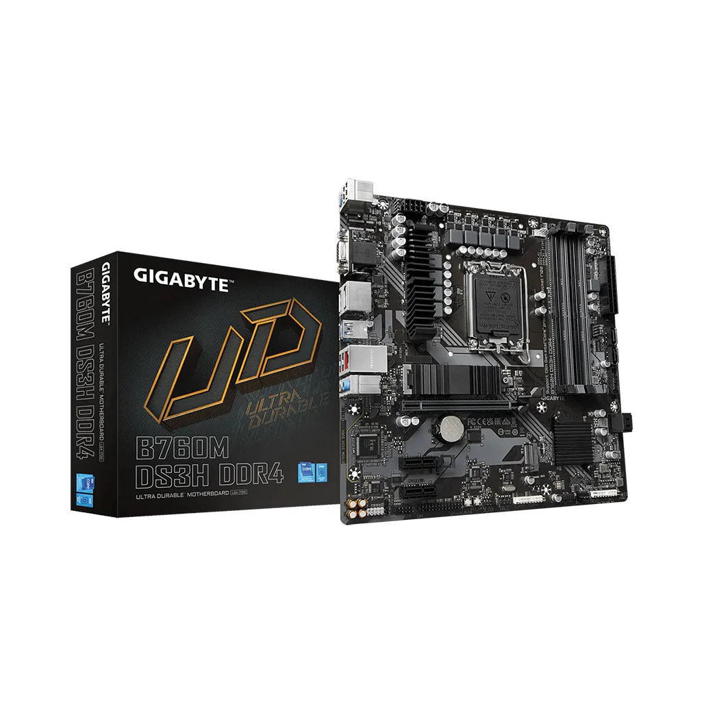 Gigabyte B760M DS3H DDR4 Motherboard | Intel 14th/13th/12th Gen | PCIe 4.0 | 2.5GbE LAN | USB-C 10Gb/s - Image 2