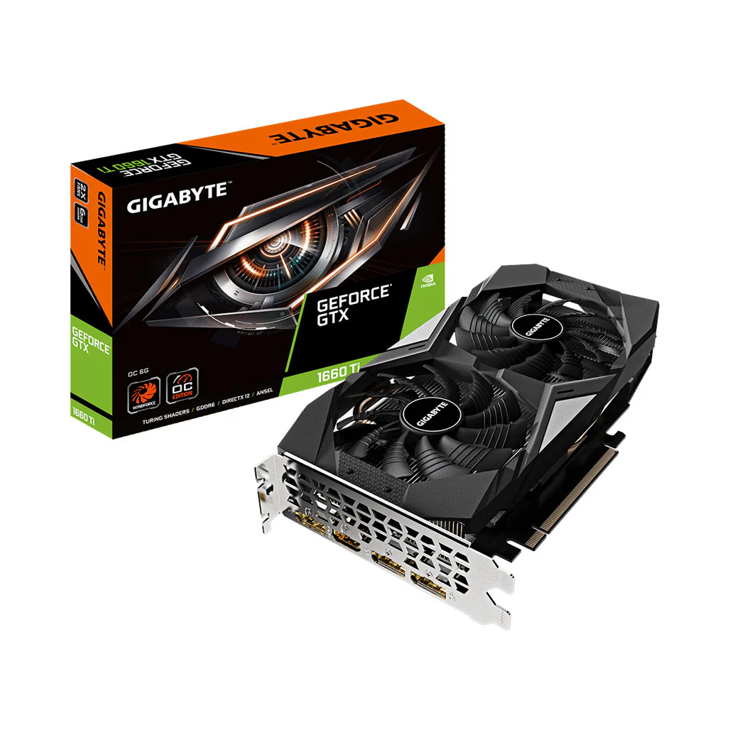 Gigabyte GeForce GTX 1660 Ti OC 6G Graphics Card - 6GB GDDR6, 1800 MHz Core Clock, 288 GB/s Bandwidth