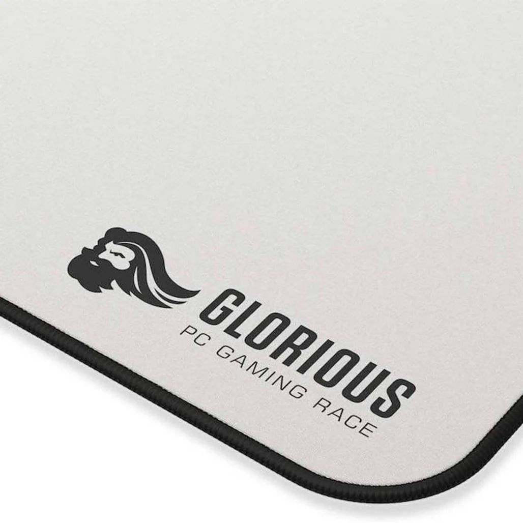 Glorious 3XL Extended White Gaming Mouse Pad – 48"x24" Large Cloth Surface with Stitched Edges & Non-Slip Rubber Base - Image 3