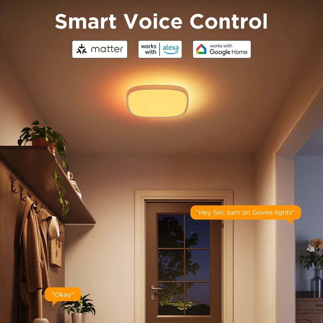 Govee 30cm RGBWW + RGBIC Smart Square Ceiling Light [Energy Class F] - Image 4
