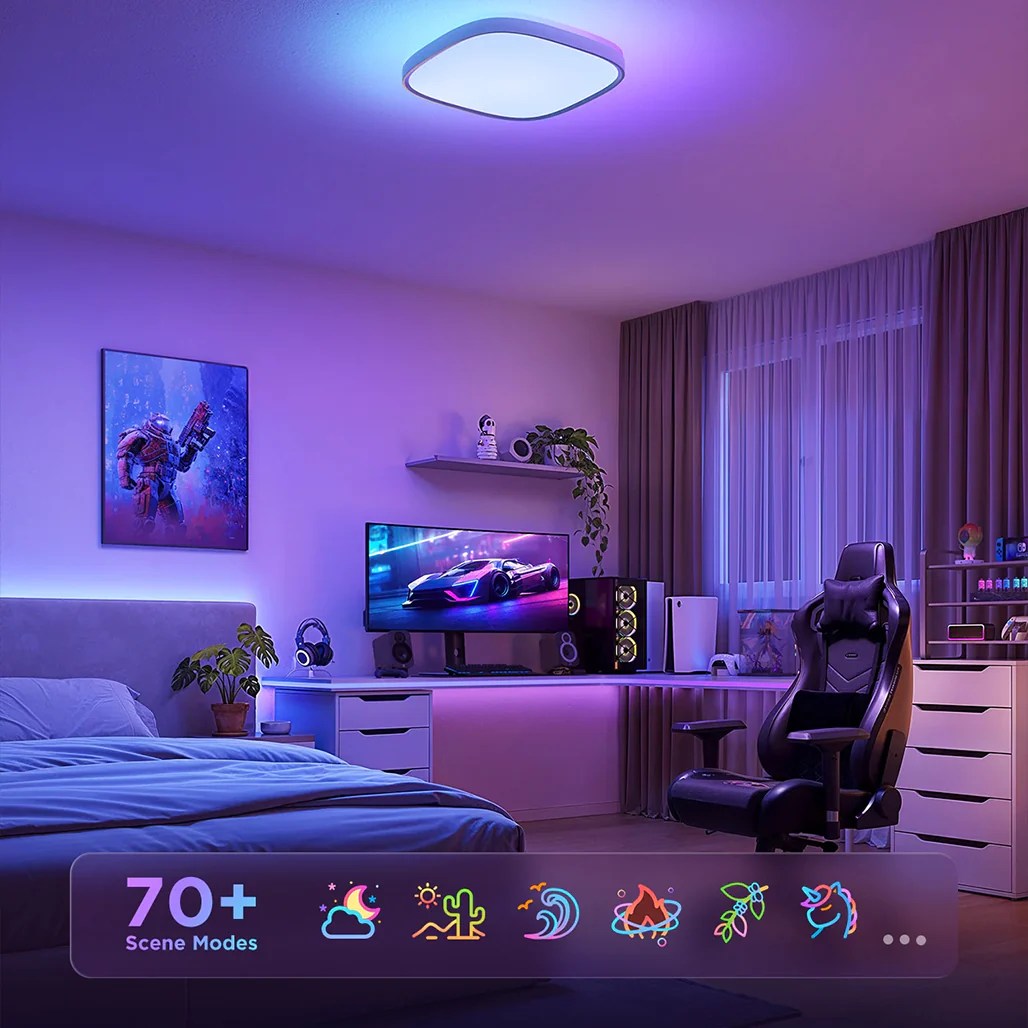 Govee 30cm RGBWW + RGBIC Smart Square Ceiling Light [Energy Class F] - Image 7