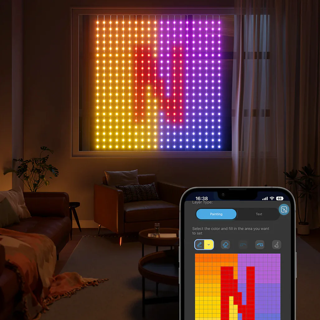 Govee Curtain Light Netflix Edition (1.5m x 1.5m) – Smart RGBIC LED Curtain Lights with Wi-Fi & Bluetooth - Image 2