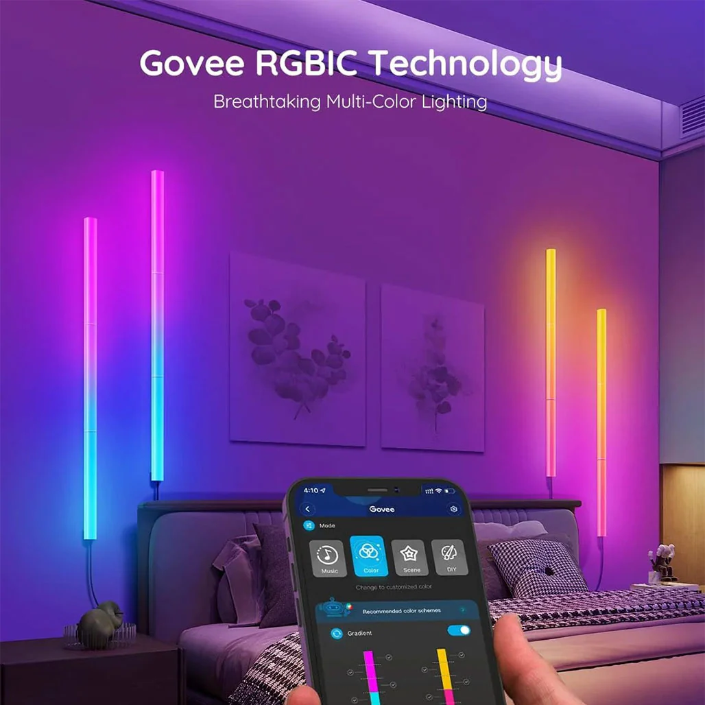 Govee Glide Lively RGBIC Wall Lights (H610A, 6 Pack) – Smart Customizable Indoor Lighting - Image 5