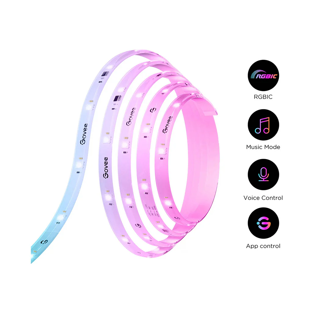 Govee LED Strip Light S, 5m RGBICW LED Lights with Smart App Control, IP67 Waterproof, Enhanced Music Mode & 64+ Scene Modes - Image 2