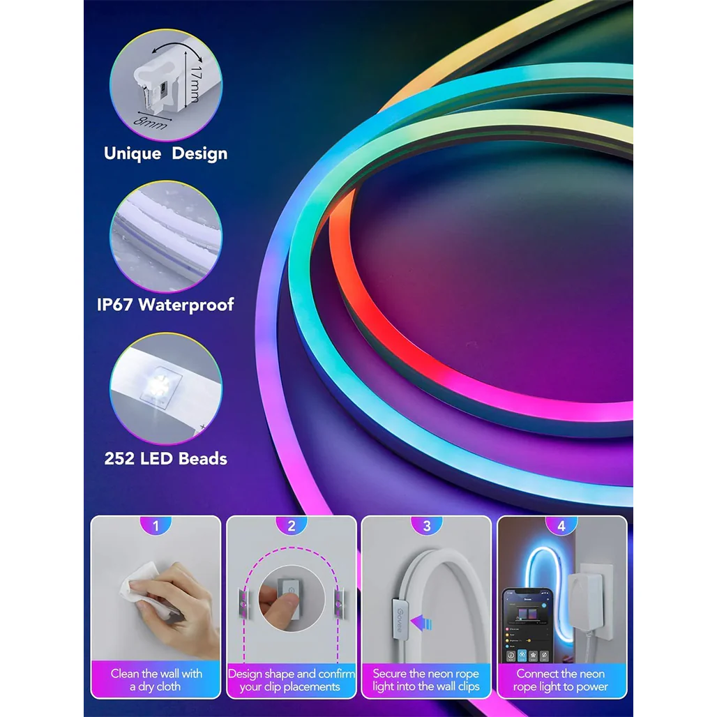 Govee Neon LED Strip Light 3m | H61A0 - Image 4