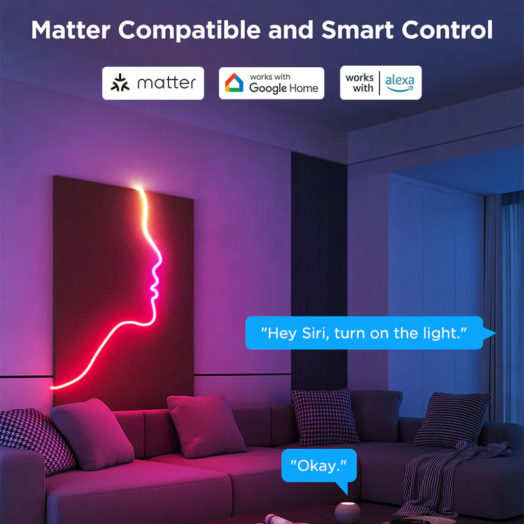 Govee Neon Rope Light 2 | Dynamic RGBIC Lighting with Matter Compatibility - Image 4
