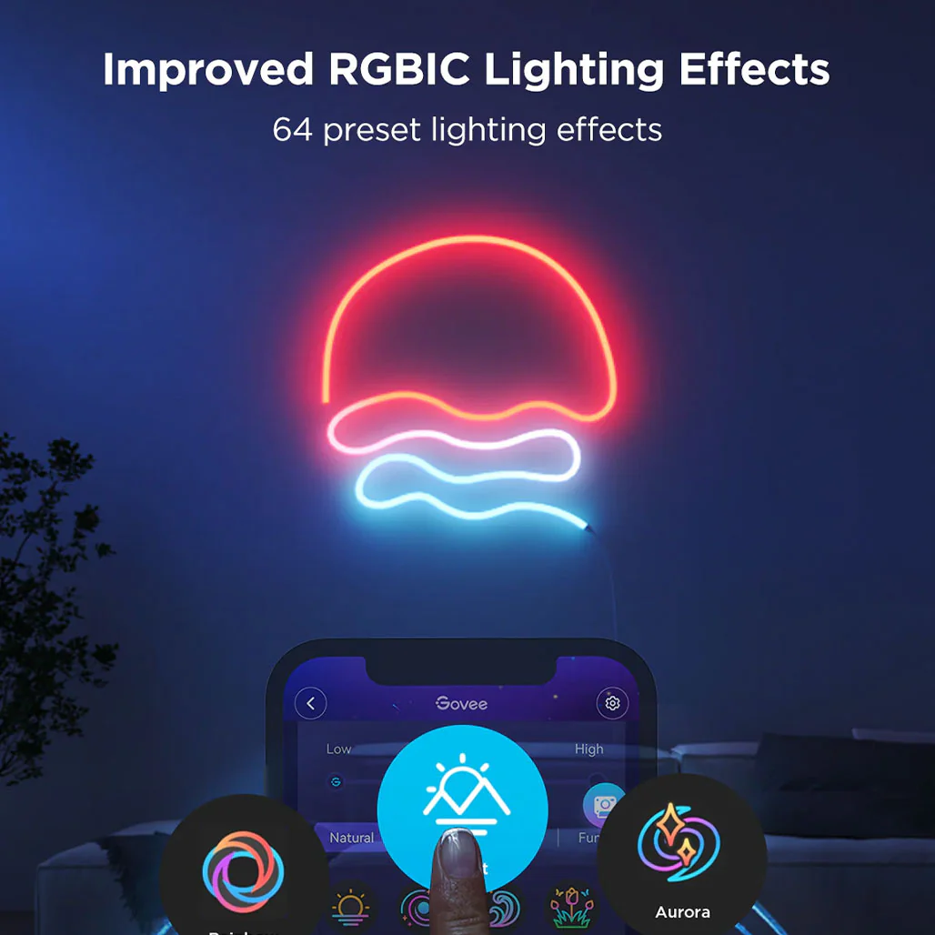 Govee Neon Rope Light 2 | Dynamic RGBIC Lighting with Matter Compatibility - Image 8