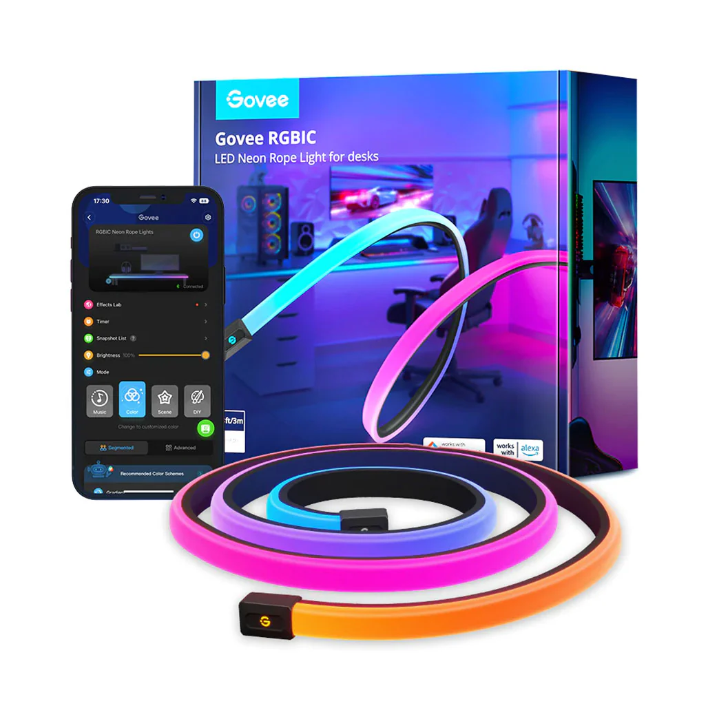 Govee RGBIC LED Neon Rope Lights for Desks - 3 meters | H61C32D1 - Image 2