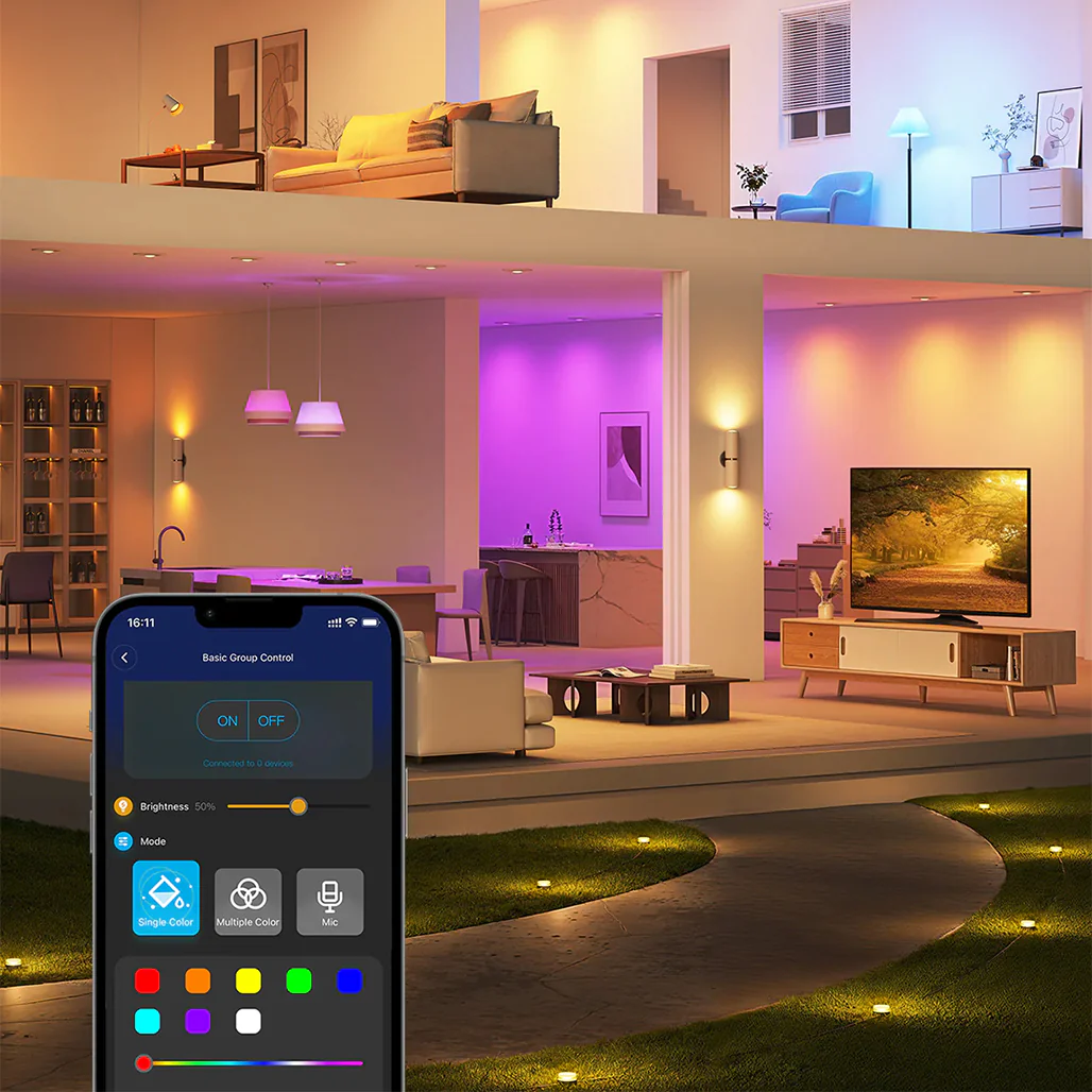 Govee RGBWW Smart Light Bulbs - 2 Pack | Adjustable Brightness, Voice & App Control, Music Sync, and Scheduling Functions - Image 2