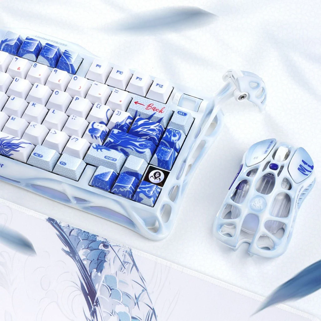 GravaStar Mercury K1 Pro Wireless Mechanical Gaming Keyboard & M1 Pro Mouse Combo – Blue Dragon Edition - Image 3