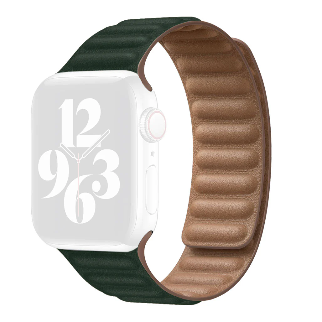 Green Lion Leather Link Watch Strap 42mm/44mm/45mm - Image 2