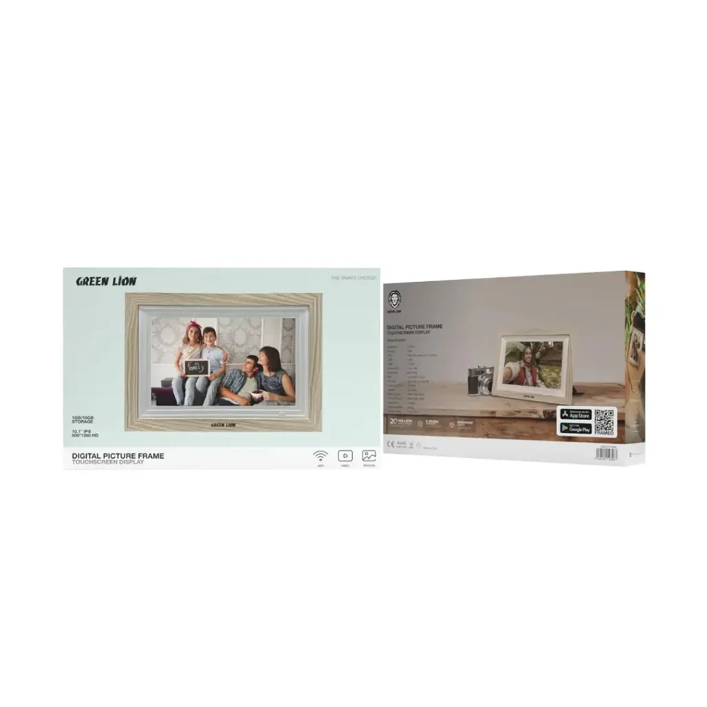 Green Lion 10.1-Inch Digital Picture Frame with Touchscreen & Wooden Finish - Image 2
