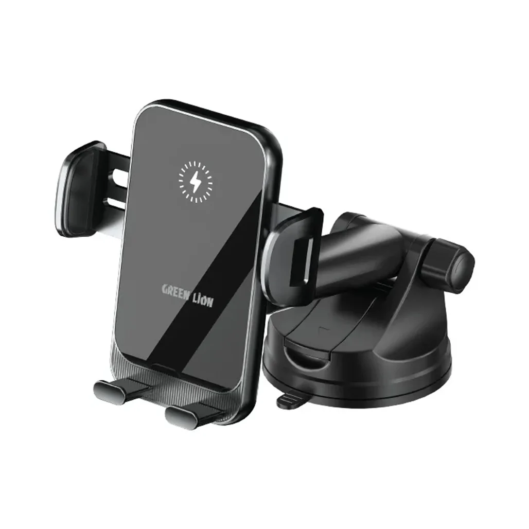 Green Lion 15W Extendable Wireless Charging Stand – Fast Wireless Charger for Phones (4.7"–6.7") – Black