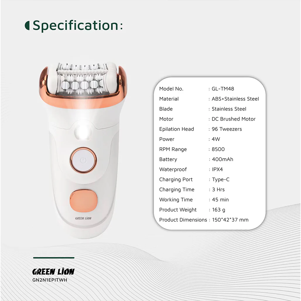 Green Lion 2 in 1 Epilator - Shave, Trim, Epilate - Image 10