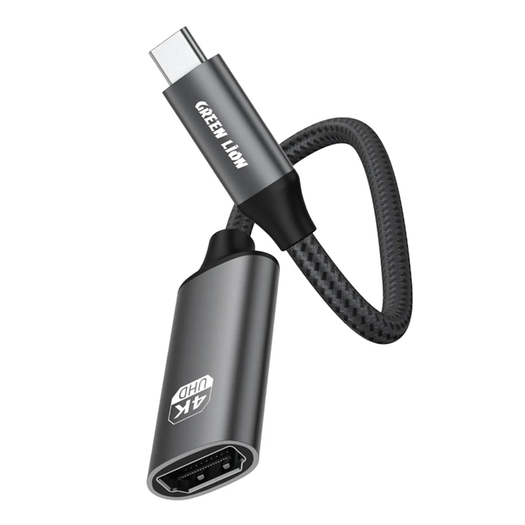 Green Lion 4K USB-C to HDMI Adapter Cable – Ultra-High Definition Connectivity, 20cm (Black) - Image 2