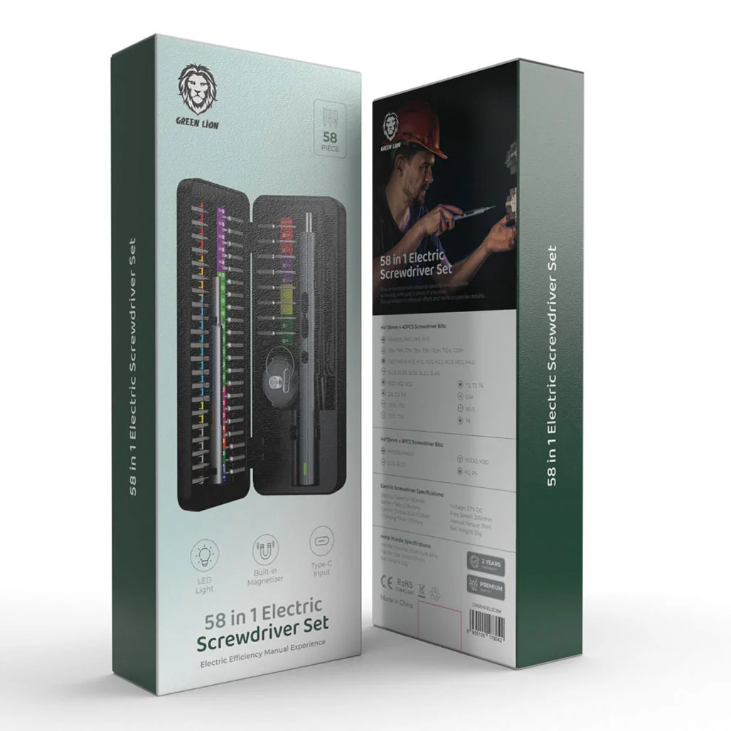 Green Lion 58 in 1 Electric Screwdriver Set - Image 2
