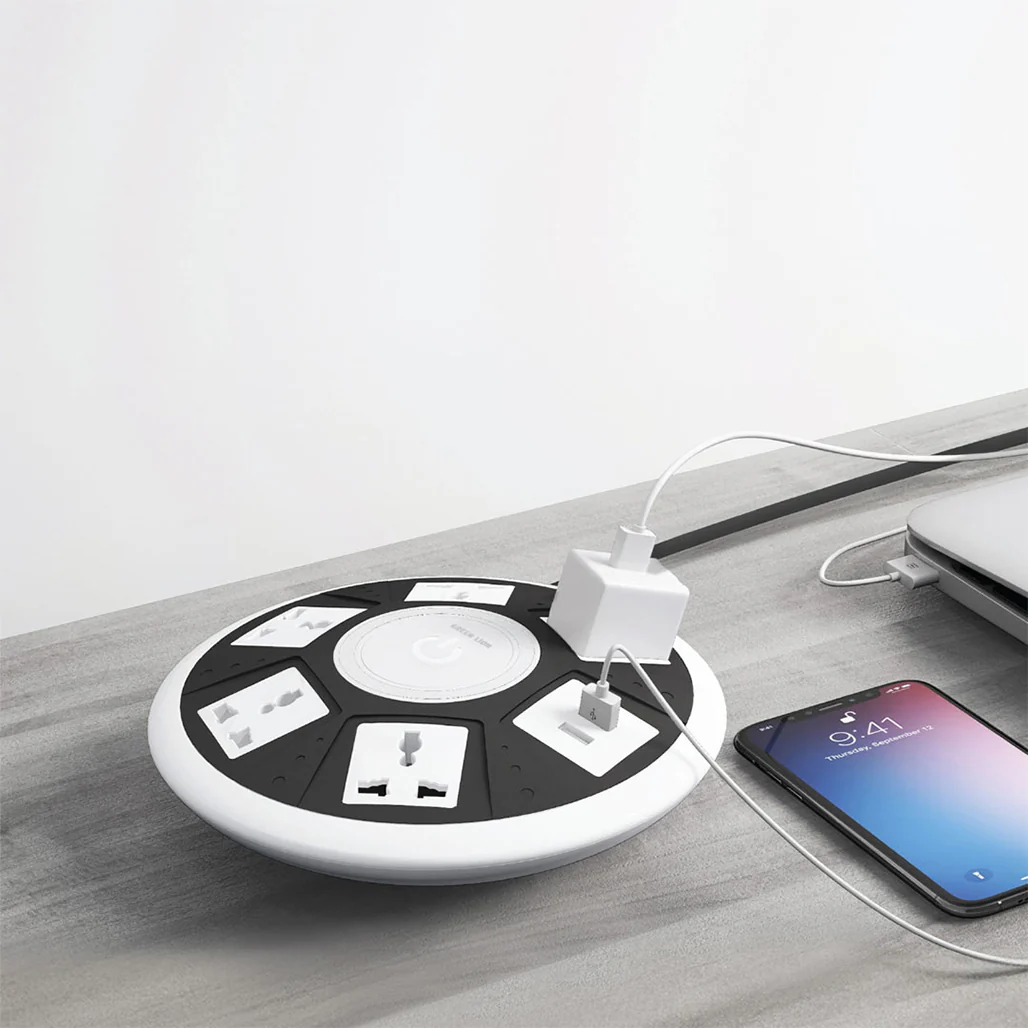 Green Lion 7-in-1 Power Socket with USB & Fast Charging – 2M Cable – White - Image 2