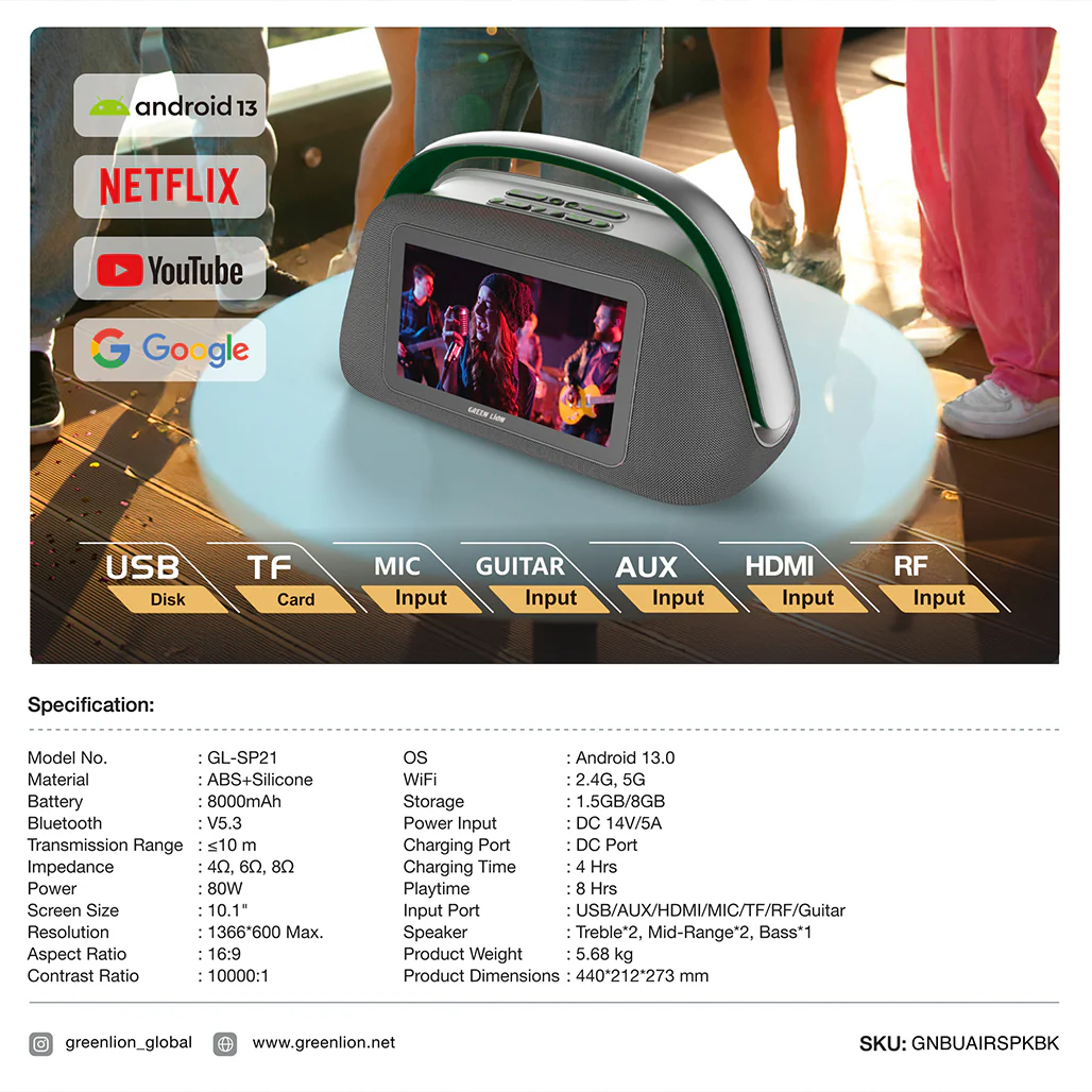 Green Lion Buenos Aires - Smart Speaker with 10.1" HD Display - Image 3