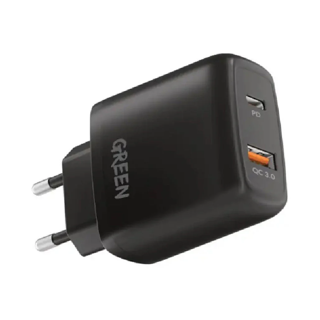 Green Lion Compact Wall Charger 20W EU Plug - Efficient and Durable Charging Solution