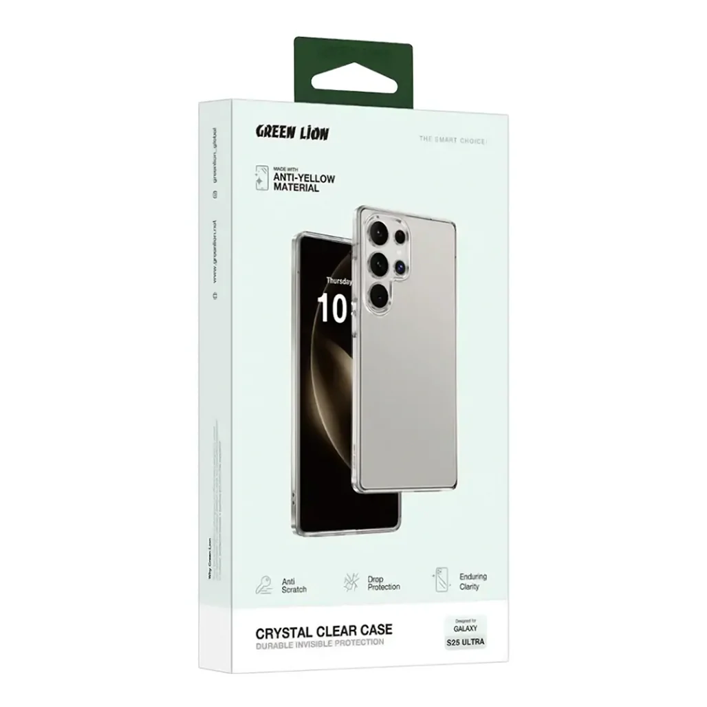 Green Lion Crystal Clear Protective Case for Samsung S25 Ultra – Transparent & Durable - Image 2
