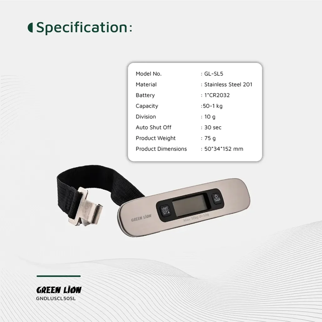 Green Lion Digital Luggage Scale - Silver - Image 4