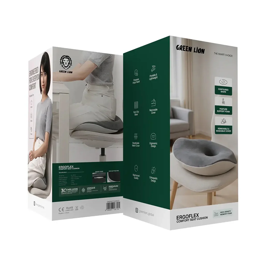 Green Lion Ergoflex Comfort Seat Cushion - Gray - Image 4