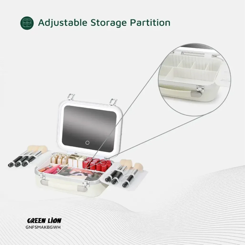 Green Lion Fest Makeup Bag – Portable LED Cosmetic Storage with Touch Control - Image 15