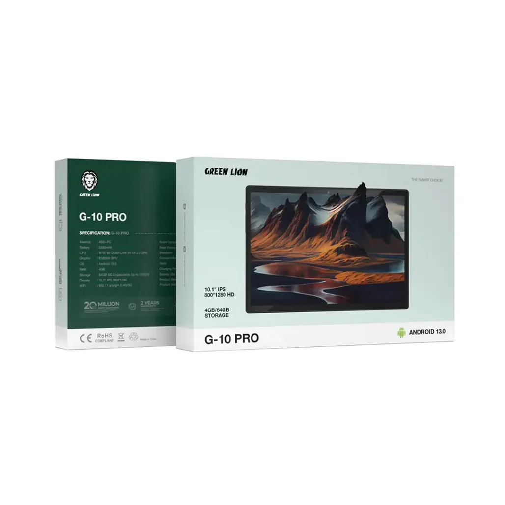 Green Lion G10 Pro Tablet 4GB RAM - 64GB Storage - Black - Image 3