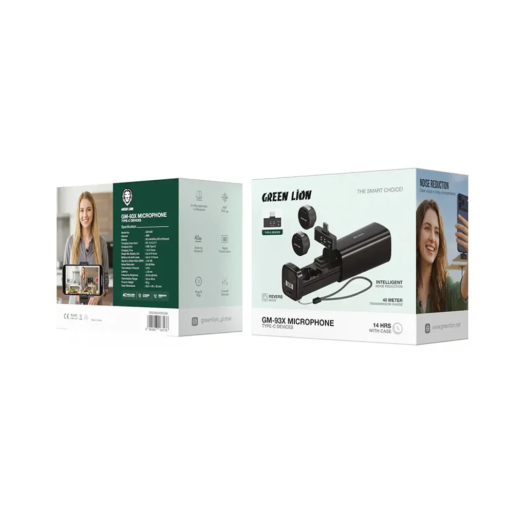 Green Lion GM-93X Microphone - Type-C Devices - Black - Image 5