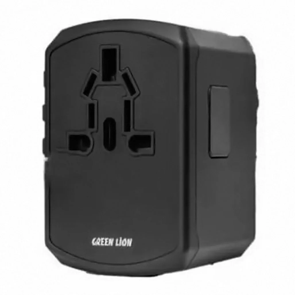Green Lion GNAD2PDBK Multifunction Travel Adapter ( 3 USB Port / 2 USB-C ) PD 20W - Black - Image 2