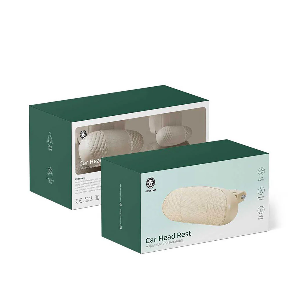 Green Lion GNCRHADRSTLBR Car Head Rest - Light Brown - Image 2