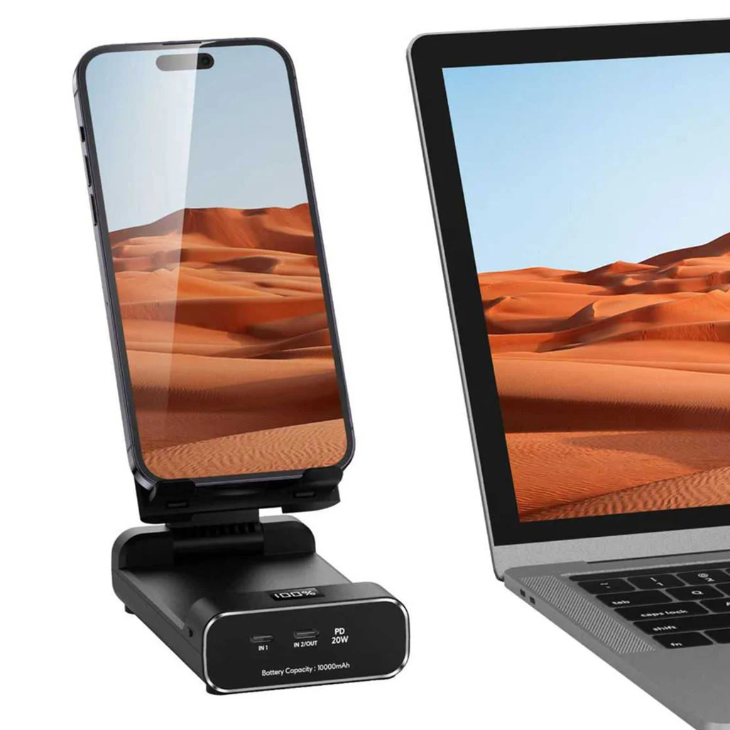 Green Lion GNFLDPBSTBK  Powerbank And Foldable Mobile Stand 10000mAh - Image 5
