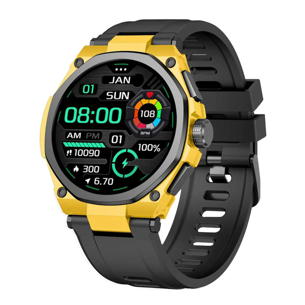 Green Lion GNGRNDSWYLBK Grand Smart Watch - Yellow/Black