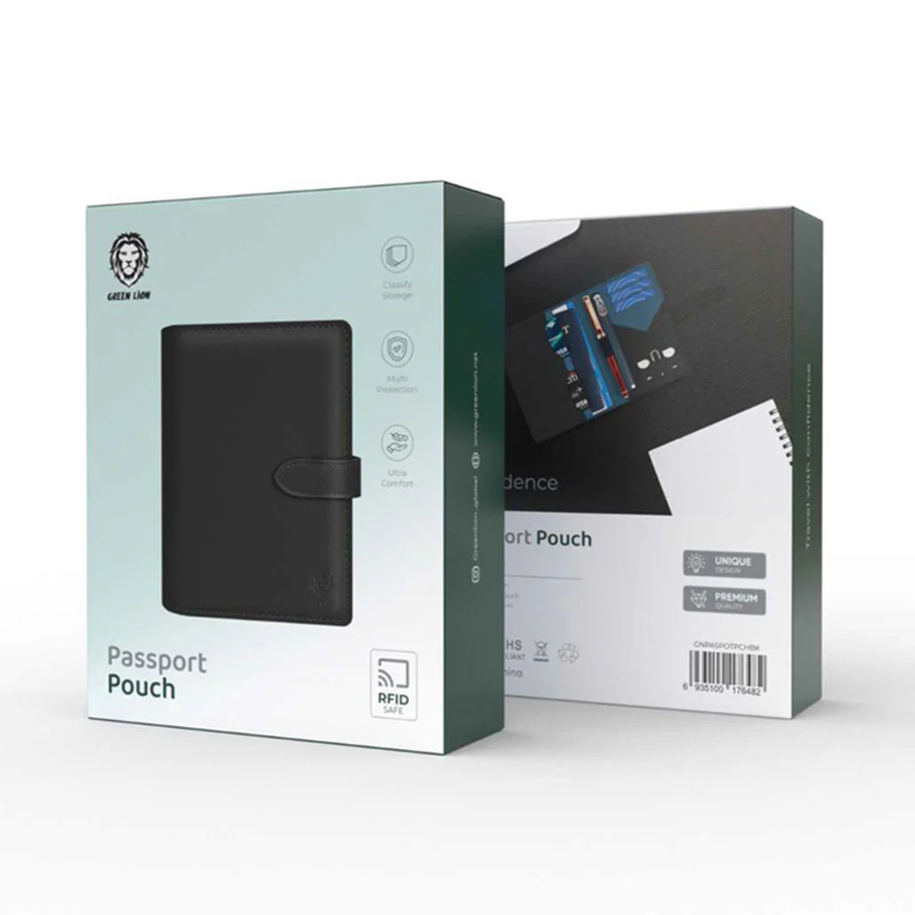 Green Lion GNPASPOTPCHBK Passport Pouch - Black - Image 3