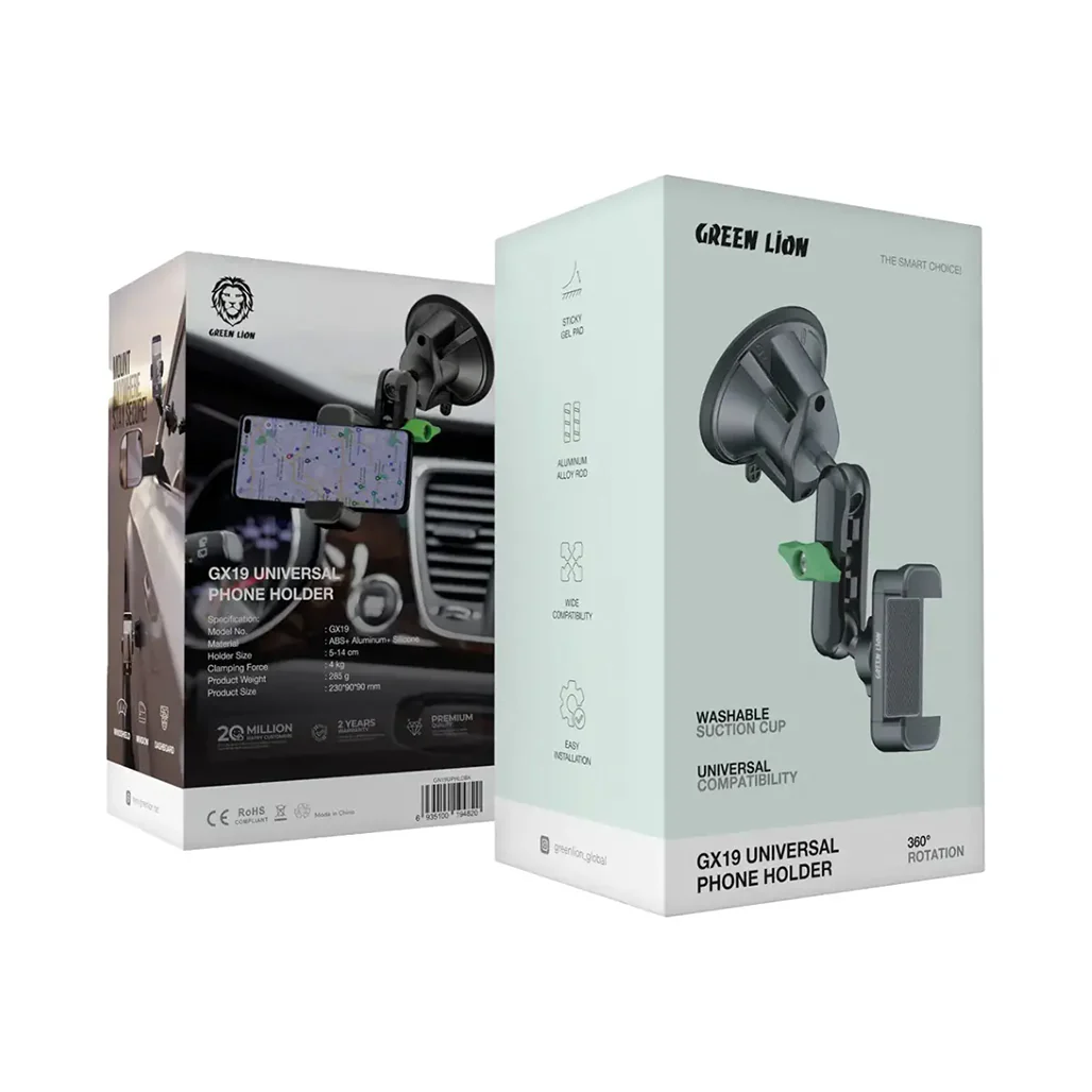 Green Lion GX-19 Universal Phone Holder – Durable, Adjustable, and Secure Mount for Smartphones – Black - Image 4