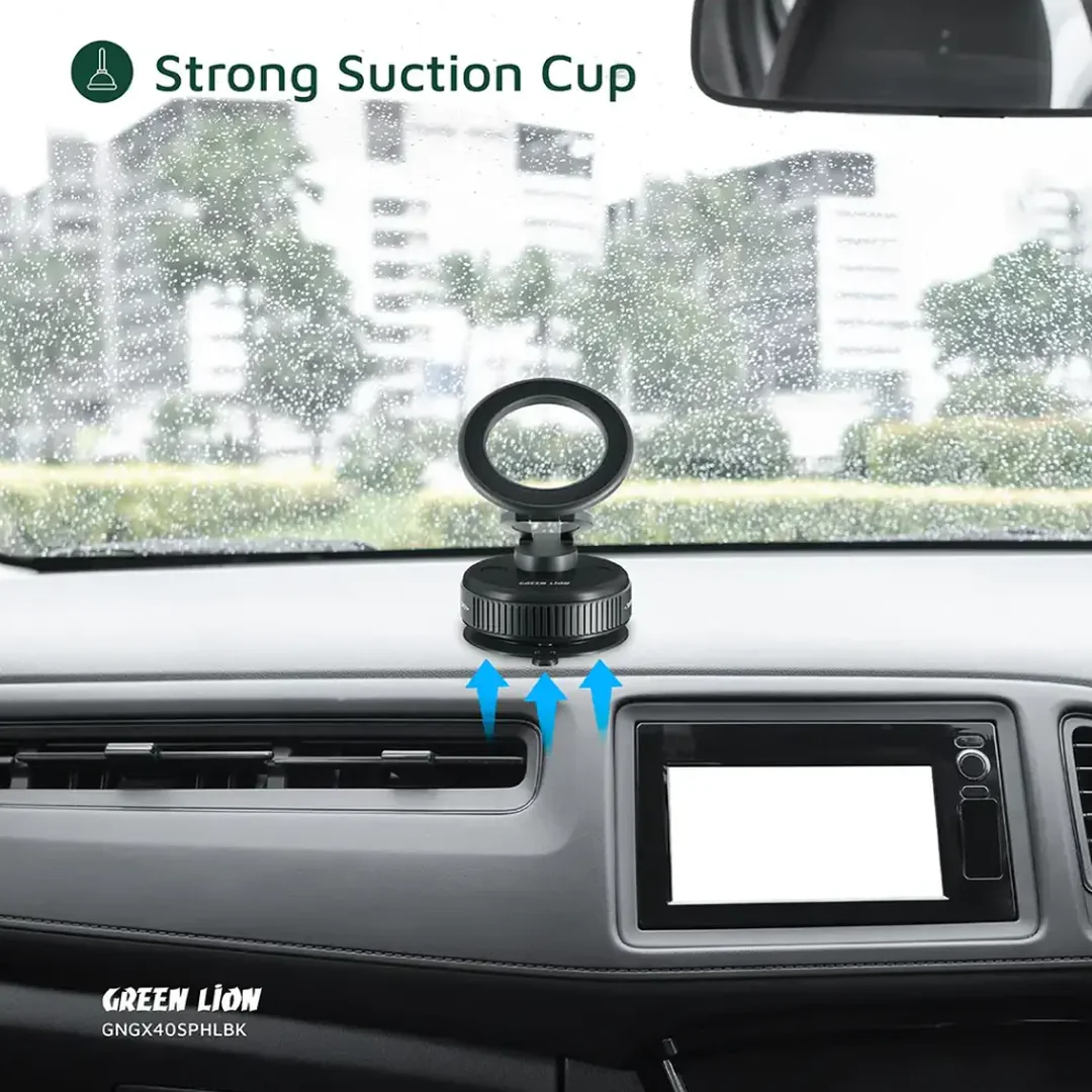 Green Lion GX-40 MagSafe Suction Phone Holder - Black - Image 7