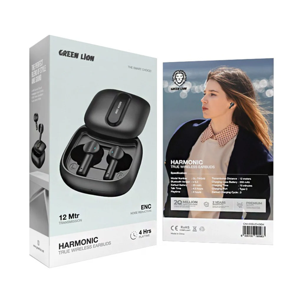Green Lion Harmonic True Wireless Earbuds | ENC Noise Reduction & Bluetooth 5.3 - Image 4