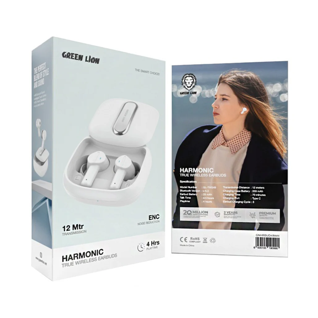 Green Lion Harmonic True Wireless Earbuds | ENC Noise Reduction & Bluetooth 5.3 - Image 5