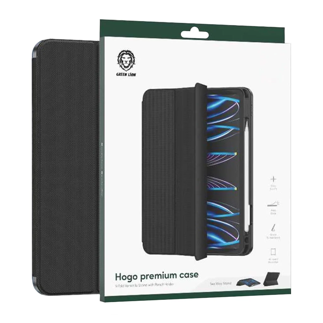 Green Lion Hogo Premium Case with Pencil Holder for iPad 11"/10.9"- Black - Image 2