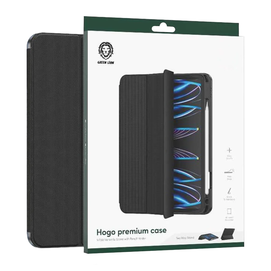 Green Lion Hogo Premium Case with Pencil Holder for iPad 12.9" - Black - Image 2