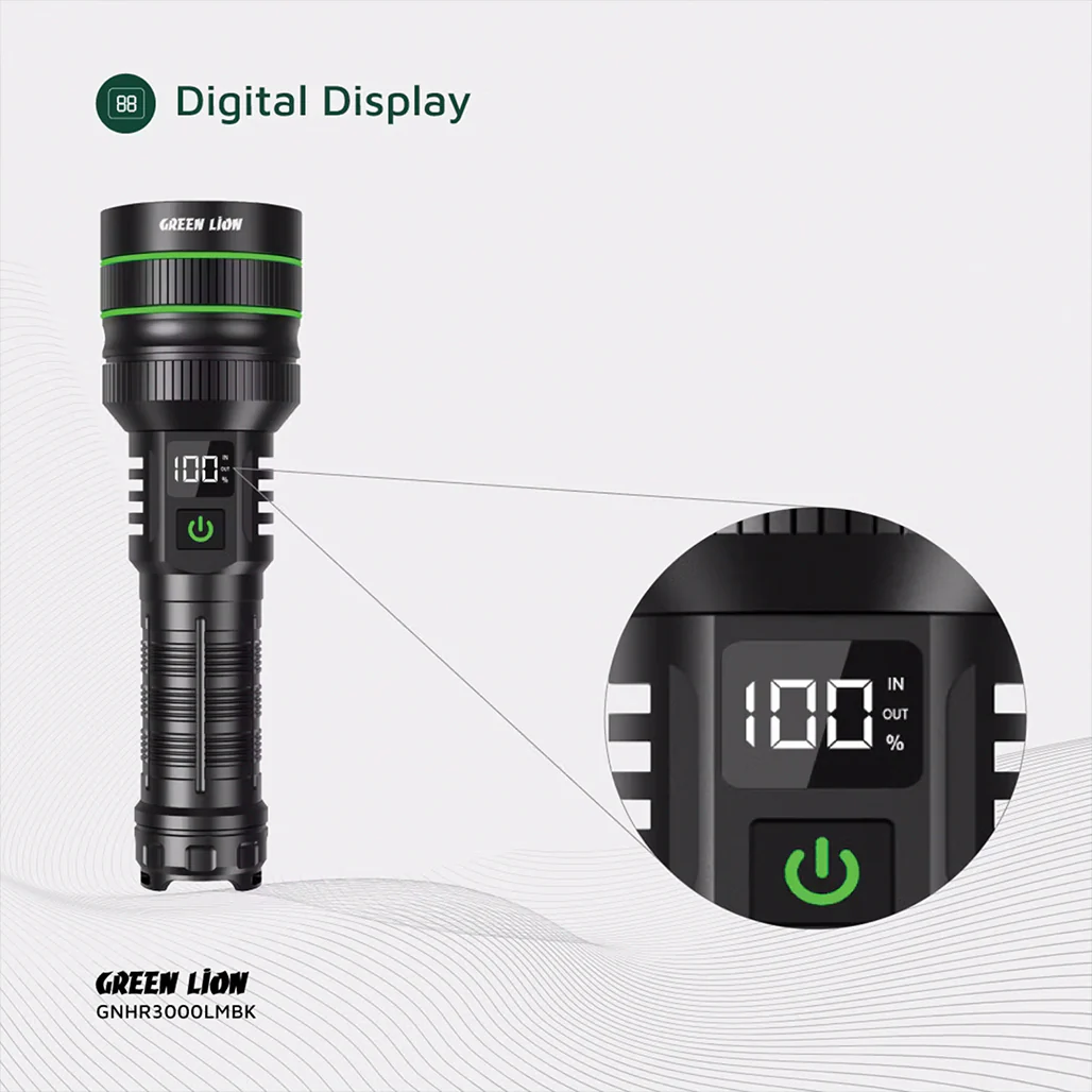 Green Lion Hyper Ray Pro LED Torch with Digital Display - Image 7