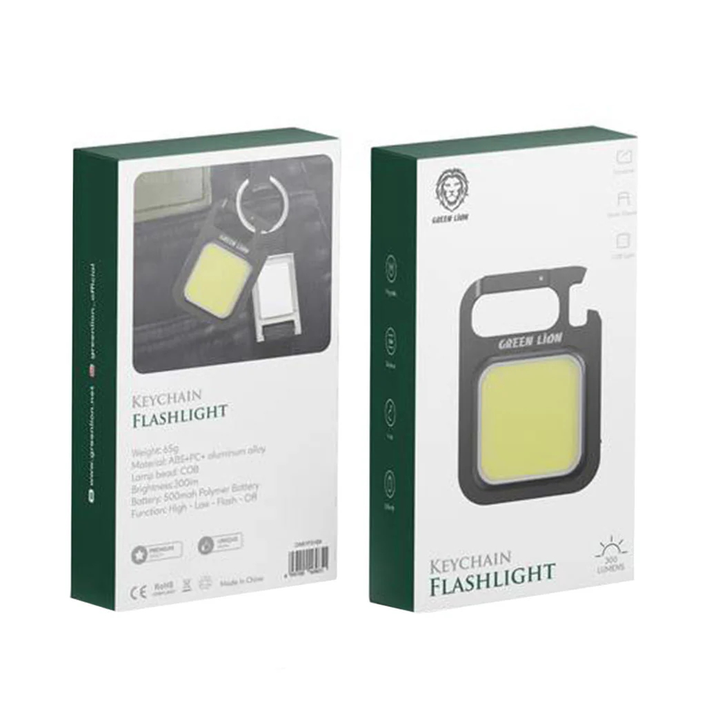 Green Lion Keychain Flashlight 300lm 500mAh - Image 2