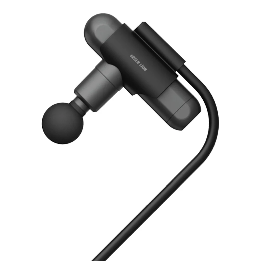 Green Lion Long Handle Massage Gun - Black | Deep Tissue Percussion Massager for Muscle Recovery & Pain Relief