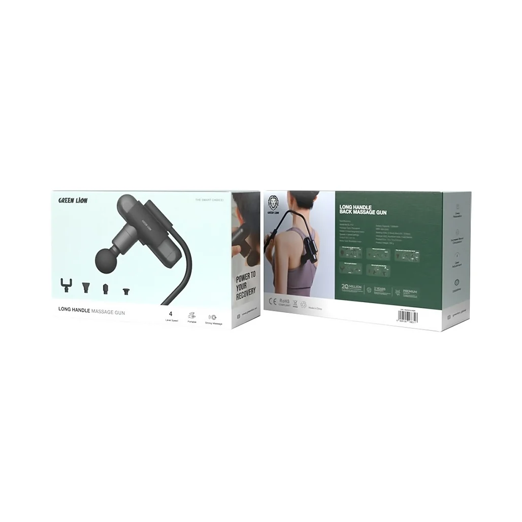 Green Lion Long Handle Massage Gun - Black | Deep Tissue Percussion Massager for Muscle Recovery & Pain Relief - Image 4