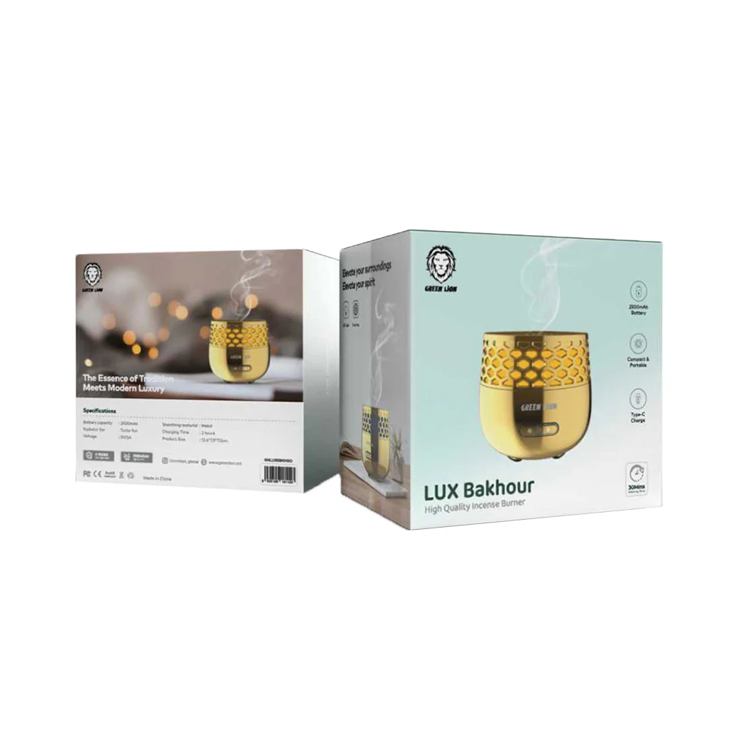 Green Lion LUX Bakhour Incense Burner 2500mAh - Gold - Image 2