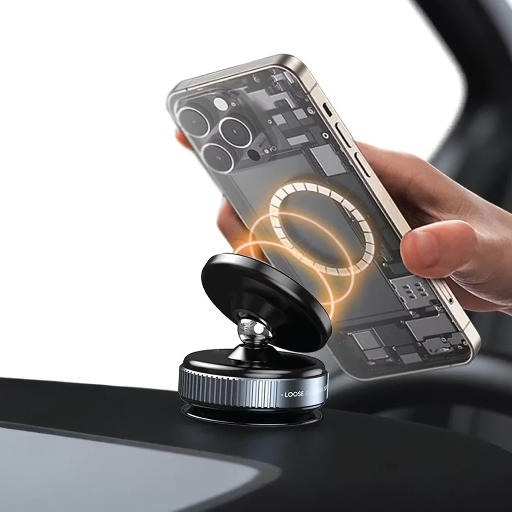 Green Lion Magno Flex Magnetic Phone Holder – 10 N52 Magnets, Strong Vacuum Suction, 360° Rotating Mount – Car & Home Use, MagSafe Compatible – Black - Image 2