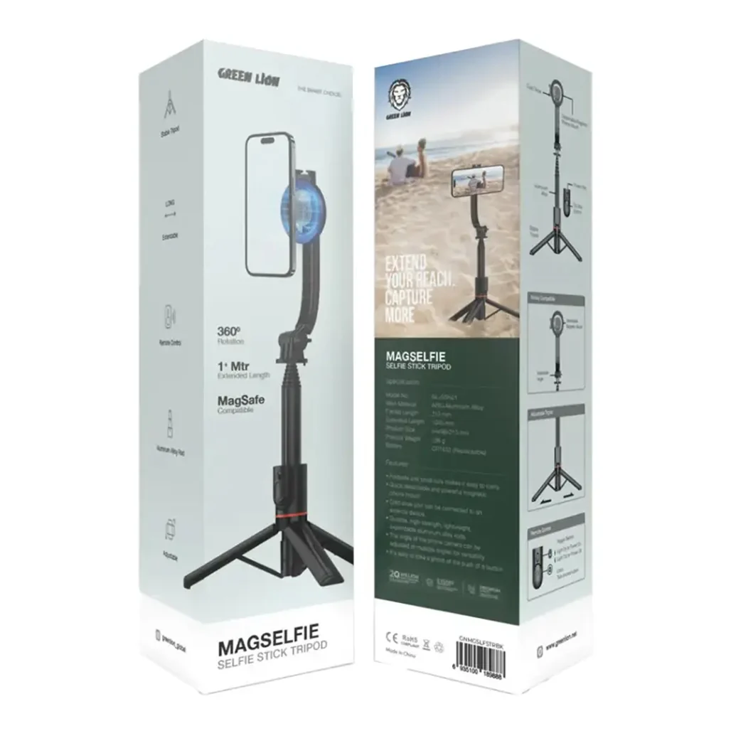 Green Lion MagSelfie Selfie Stick Tripod - Black - Image 2