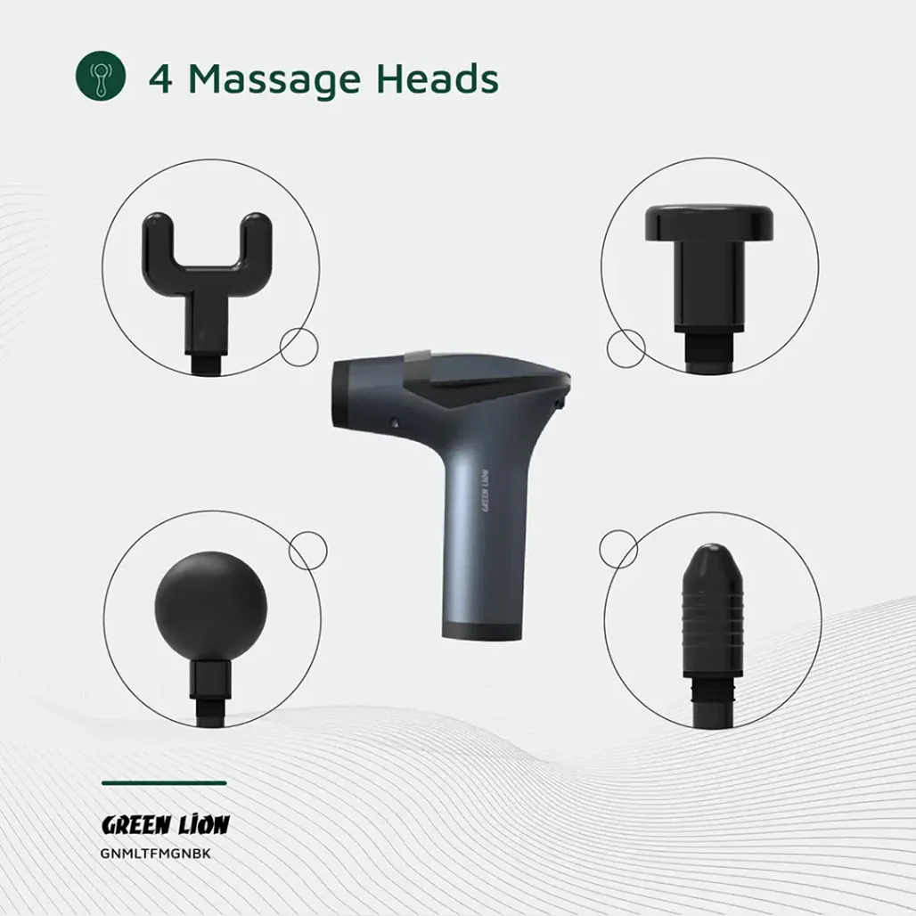 Green Lion Multifunctional Massage Gun GMG-05 - Black - Image 8